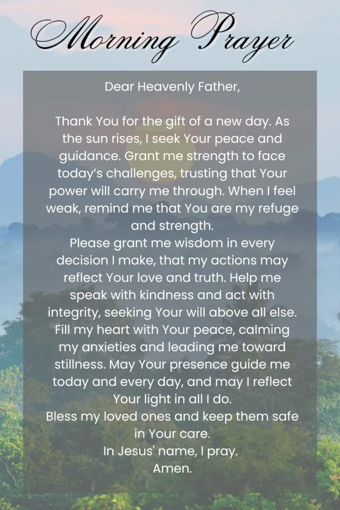 A Peaceful Morning Prayer for Strength and Wisdom
