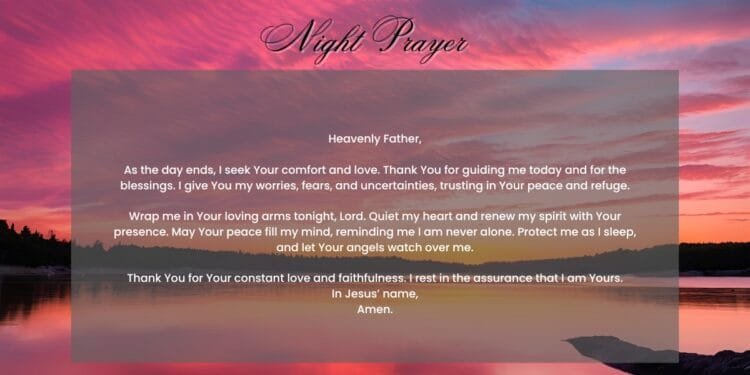 Evening Prayer to Feel God’s Comfort and Love