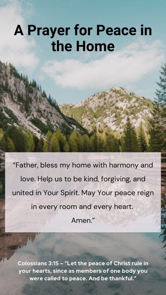 A Prayer for Peace in the Home