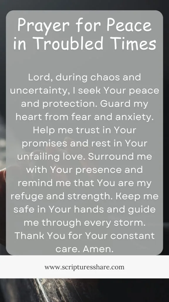 Prayer for Peace in Troubled Times