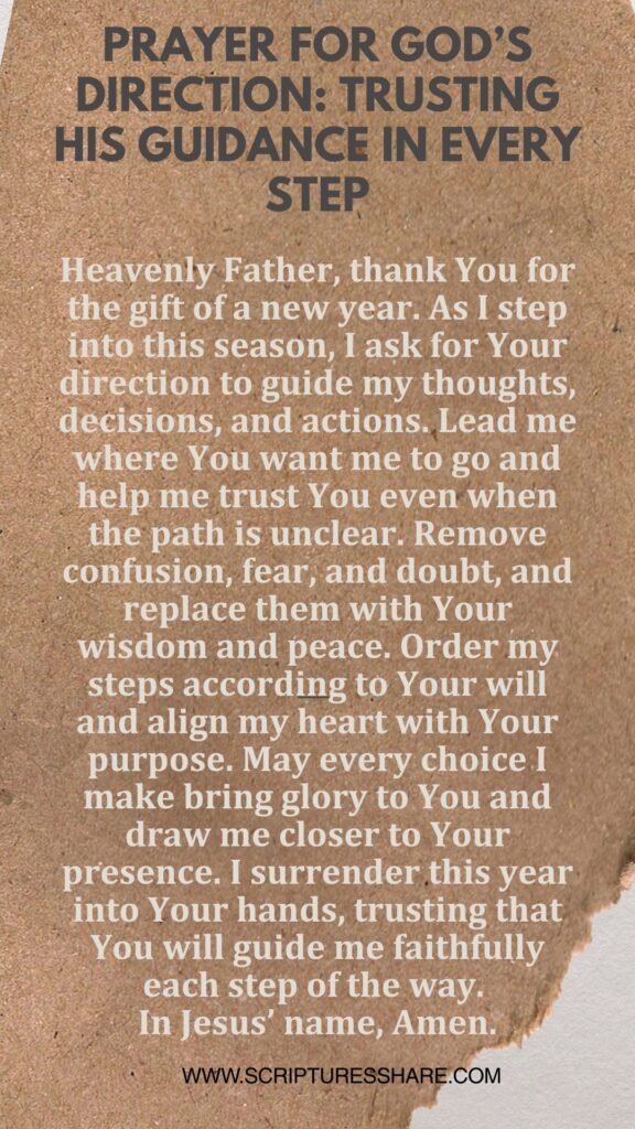 Prayer for God’s Direction