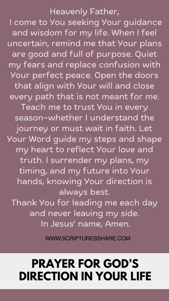 Prayer for God’s Direction in Your Life